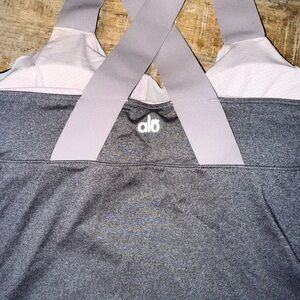 ALO Yoga Gray and Cream Tank Top